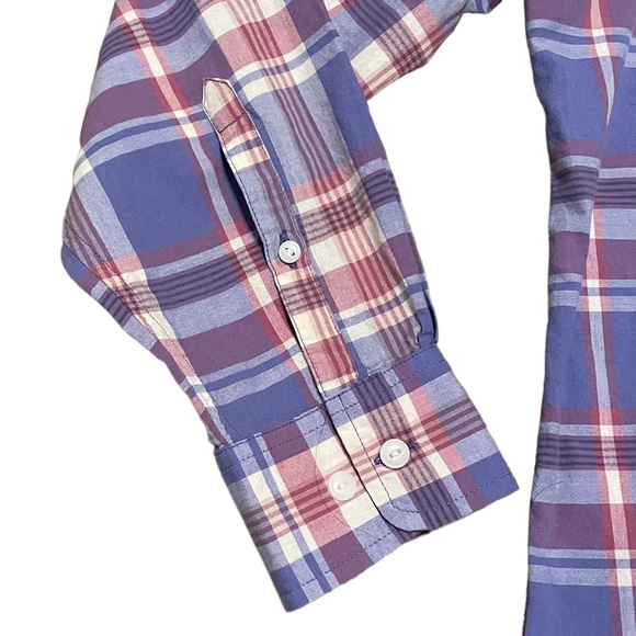 L.L. Bean Purple Plaid Long Sleeve Button Front Shirt Size XL - Picture 4 of 7